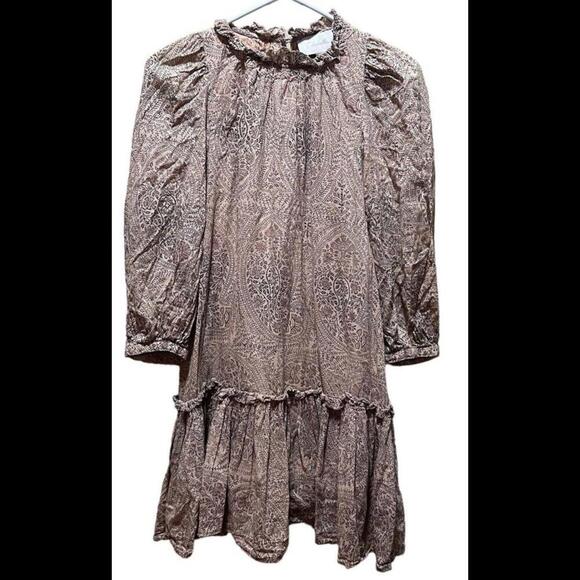 Anthropologie Cleobella Floral Boho Mini Dress Ruffles Cotton Prairie XS‎ EUC - Picture 1 of 4